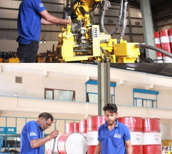 Hydraulic Drilling Rig Operation at Construction Site