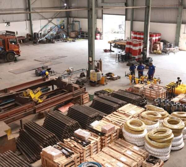 Hydraulic Drilling Rig Operation at Construction Site